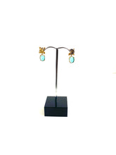 18ct Yellow Gold Zircon and Diamond Stud Drop Earrings