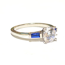 Sterling Silver Blue and White CZ Ring