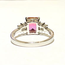 Sterling Silver Orange Bicolour Sunset CZ Ring