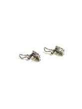 Vintage Modernist 14ct White Gold Opal and Diamond Studs