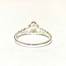 Sterling Silver Mother of Pearl and CZ Claddagh Ring