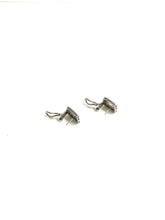 Vintage Modernist 14ct White Gold Opal and Diamond Studs