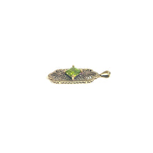 9ct Yellow Gold Peridot Filigree Pendant
