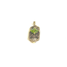 9ct Yellow Gold Peridot Filigree Pendant