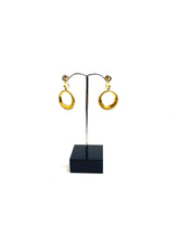 Vintage 9ct Yellow Gold Engraved Hoop Screw On Earrings