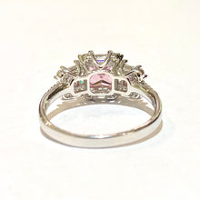 Sterling Silver Pink CZ Princess Ring