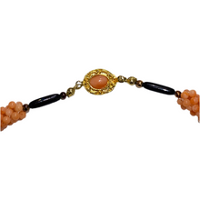 Red and Black Coral necklace with decorative coral clasp