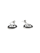 9ct White Gold Black Wedgwood Cameo Drop Earrings