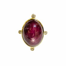 9ct Yellow Gold Star Ruby and Diamond Dress Ring