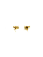 Vintage 9ct Yellow Gold Solid Opal Stud Earrings