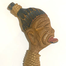 Vintage Elzac Carved Wooden African Brooch