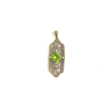 9ct Yellow Gold Peridot Filigree Pendant