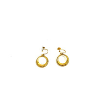 Vintage 9ct Yellow Gold Engraved Hoop Screw On Earrings