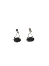 9ct White Gold Black Wedgwood Cameo Drop Earrings