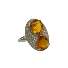 18ct White Gold Citrine and Diamond Ring