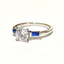 Sterling Silver Blue and White CZ Ring