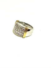 Vintage 18ct White Gold Triple Diamond Band