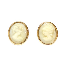 18ct Yellow Gold Conch Shell Cameo Stud Earrings