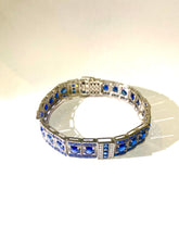 Platinum Sapphire and Diamond Set Art Deco Bracelet