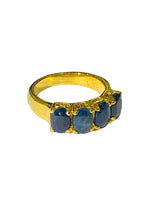 Sapphire Ring in Sterling Silver Yellow Gold Plate