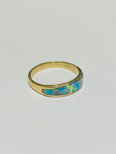 14ct Yellow Gold Australian Black Opal Inlay Ring