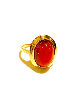 9ct Gold Cabochon Garnet Ring