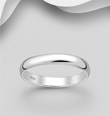 Sterling Silver 3mm Rounded Band