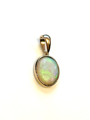 9ct Gold Semi Black Australian Opal Small Pendant