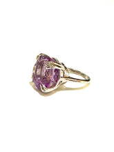 9ct White Gold Faceted Amethyst Ring