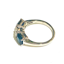 18ct White Gold Diamond and Sapphire Trilogy Ring