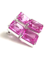 Sterling Silver Pink Crystal Earrings