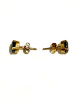 9ct Yellow Gold Green Sapphire Earrings