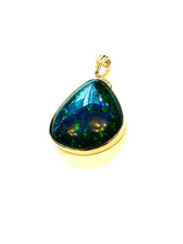 9ct Gold Large Black Opal Pendant
