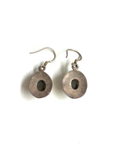 Labradorite Earrings in Wide Sterling Silver Setting