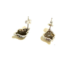 Delightful Sterling Silver Conch Shell Stud Earrings