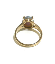 9ct Yellow Gold 2.4ct Solid Black Opal and Diamond Ring