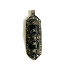 Sterling Silver Marcasite and Black Onyx Pendant