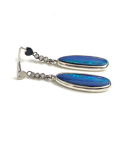 9ct Gold Boulder Opal and Diamond Earrings