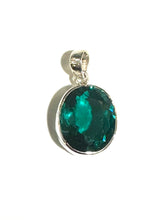 Sterling Silver Teal Crystal Pendant