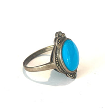 Sterling Silver Turquoise and Marcasite Ring