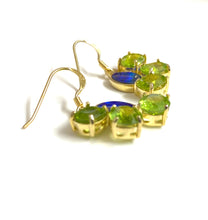 Sterling Silver Gold Plate Peridot and Australian Opal Earrings