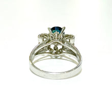 18ct White Gold Green Sapphire and Diamond Ring