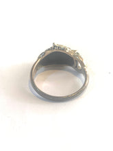 Sterling Silver and Marcasite Cat Baring Teeth Ring