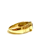 9ct Gold Blue Topaz and Diamond Heart Ring