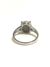 9ct White Gold 2.5ct Solid Semi Black Opal and Diamond Ring