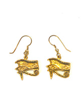 Brass Eye of Horus Earrings