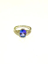9ct White Gold Tanzanite and Diamond Ring