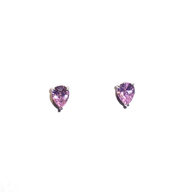 Sterling Silver Pink Topaz Stud Earrings