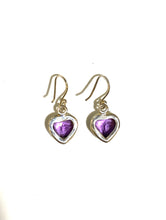 Sterling Silver Amethyst Heart Earrings