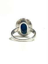 9ct White Gold Black Opal and Diamond Ring